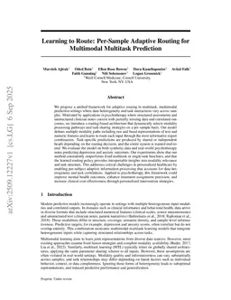Learning to Route: Per-Sample Adaptive Routing for Multimodal Multitask Prediction