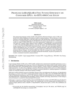 Profiling LoRA/QLoRA Fine-Tuning Efficiency on Consumer GPUs: An RTX 4060 Case Study