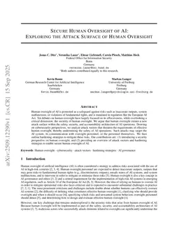 Secure Human Oversight of AI: Exploring the Attack Surface of Human Oversight