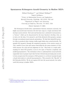 Spontaneous Kolmogorov-Arnold Geometry in Shallow MLPs