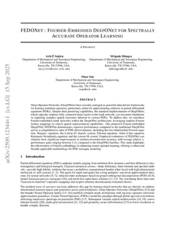 FEDONet : Fourier-Embedded DeepONet for Spectrally Accurate Operator Learning