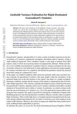Jackknife Variance Estimation for Hájek-Dominated Generalized U-Statistics