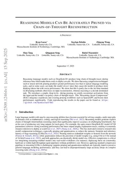 Reasoning Models Can be Accurately Pruned Via Chain-of-Thought Reconstruction