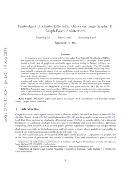 Finite-Agent Stochastic Differential Games on Large Graphs: II. Graph-Based Architectures