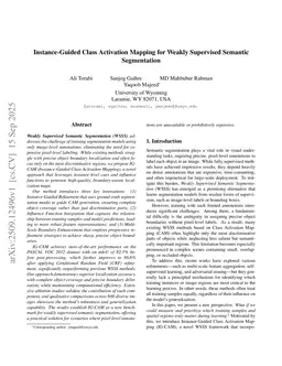 Localized Region Guidance for Class Activation Mapping in WSSS