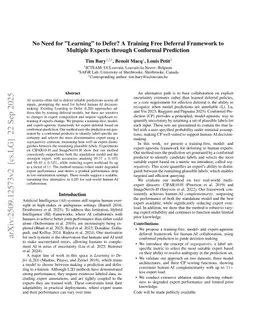 No Need for Learning to Defer? A Training Free Deferral Framework to Multiple Experts through Conformal Prediction