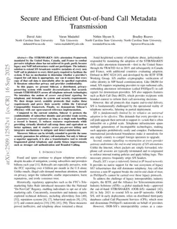 Secure and Efficient Out-of-band Call Metadata Transmission