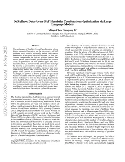 DaSAThco: Data-Aware SAT Heuristics Combinations Optimization via Large Language Models