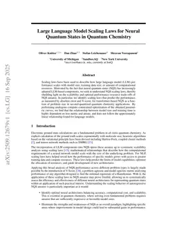 Large Language Model Scaling Laws for Neural Quantum States in Quantum Chemistry