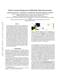 Effective Gaussian Management for High-fidelity Object Reconstruction