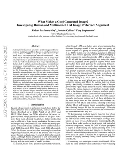 What Makes a Good Generated Image? Investigating Human and Multimodal LLM Image Preference Alignment