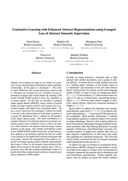 Contrastive Learning with Enhanced Abstract Representations using Grouped Loss of Abstract Semantic Supervision