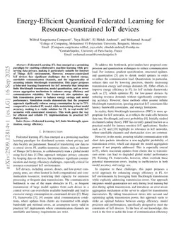 Energy-Efficient Quantized Federated Learning for Resource-constrained IoT devices
