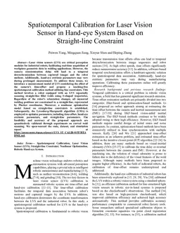 Spatiotemporal Calibration for Laser Vision Sensor in Hand-eye System Based on Straight-line Constraint