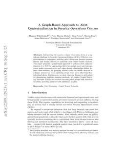 A Graph-Based Approach to Alert Contextualisation in Security Operations Centres