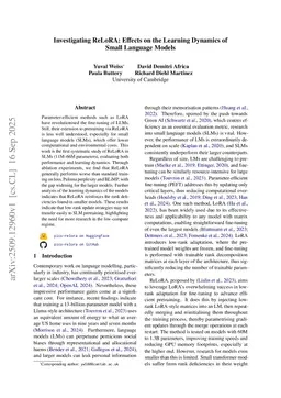 Investigating ReLoRA: Effects on the Learning Dynamics of Small Language Models