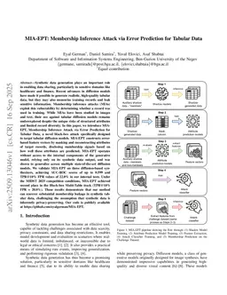 MIA-EPT: Membership Inference Attack via Error Prediction for Tabular Data
