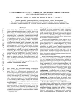 UTI-LLM: A Personalized Articulatory-Speech Therapy Assistance System Based on Multimodal Large Language Model