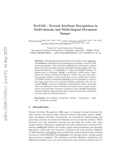 TexTAR : Textual Attribute Recognition in Multi-domain and Multi-lingual Document Images