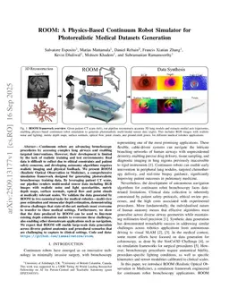 ROOM: A Physics-Based Continuum Robot Simulator for Photorealistic Medical Datasets Generation