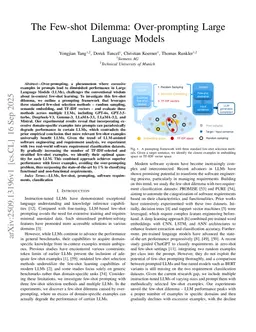 The Few-shot Dilemma: Over-prompting Large Language Models