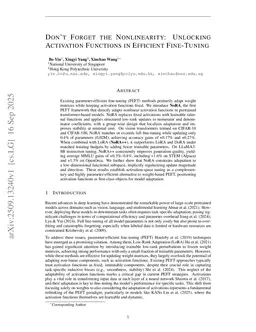 Don't Forget the Nonlinearity: Unlocking Activation Functions in Efficient Fine-Tuning