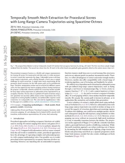 Temporally Smooth Mesh Extraction for Procedural Scenes with Long-Range Camera Trajectories using Spacetime Octrees