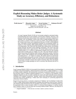 Explicit Reasoning Makes Better Judges: A Systematic Study on Accuracy, Efficiency, and Robustness