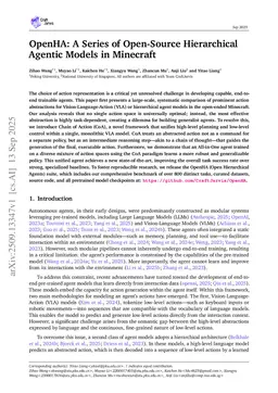 OpenHA: A Series of Open-Source Hierarchical Agentic Models in Minecraft