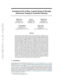 Teaching LLMs to Plan: Logical Chain-of-Thought Instruction Tuning for Symbolic Planning