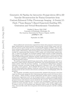 Generative AI Pipeline for Interactive Prompt-driven 2D-to-3D Vascular Reconstruction for Fontan Geometries from Contrast-Enhanced X-Ray Fluoroscopy Imaging
