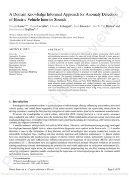 A Domain Knowledge Informed Approach for Anomaly Detection of Electric Vehicle Interior Sounds