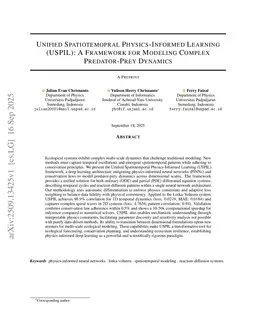Unified Spatiotemporal Physics-Informed Learning (USPIL): A Framework for Modeling Complex Predator-Prey Dynamics