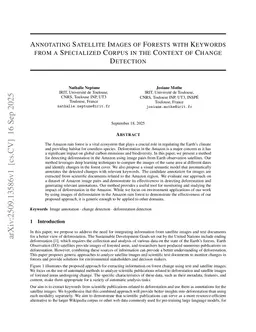 Annotating Satellite Images of Forests with Keywords from a Specialized Corpus in the Context of Change Detection