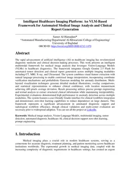 Intelligent Healthcare Imaging Platform: A VLM-Based Framework for Automated Medical Image Analysis and Clinical Report Generation