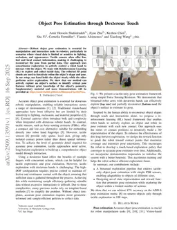 Object Pose Estimation through Dexterous Touch