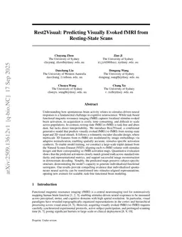 Rest2Visual: Predicting Visually Evoked fMRI from Resting-State Scans