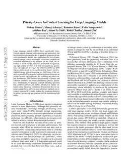 Privacy Preserving In-Context-Learning Framework for Large Language Models