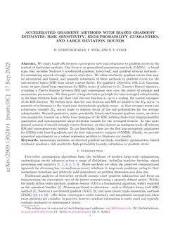 Accelerated Gradient Methods with Biased Gradient Estimates: Risk Sensitivity, High-Probability Guarantees, and Large Deviation Bounds