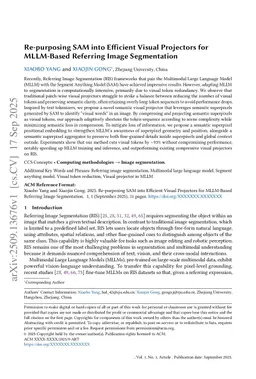 Re-purposing SAM into Efficient Visual Projectors for MLLM-Based Referring Image Segmentation
