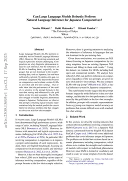 Can Large Language Models Robustly Perform Natural Language Inference for Japanese Comparatives?