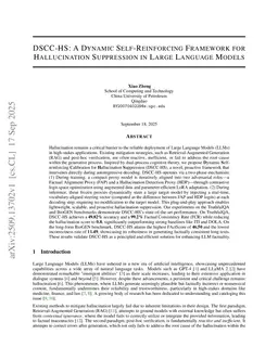 DSCC-HS: A Dynamic Self-Reinforcing Framework for Hallucination Suppression in Large Language Models