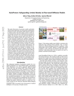 StyleProtect: Safeguarding Artistic Identity in Fine-tuned Diffusion Models