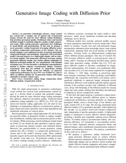 Generative Image Coding with Diffusion Prior