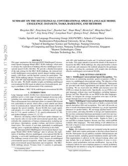 Summary on The Multilingual Conversational Speech Language Model Challenge: Datasets, Tasks, Baselines, and Methods