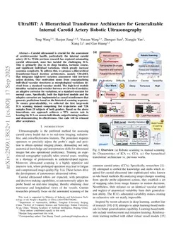 UltraHiT: A Hierarchical Transformer Architecture for Generalizable Internal Carotid Artery Robotic Ultrasonography