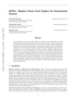 APFEx: Adaptive Pareto Front Explorer for Intersectional Fairness