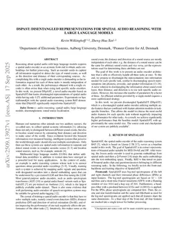 DSpAST: Disentangled Representations for Spatial Audio Reasoning with Large Language Models