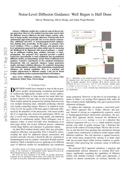 Noise-Level Diffusion Guidance: Well Begun is Half Done
