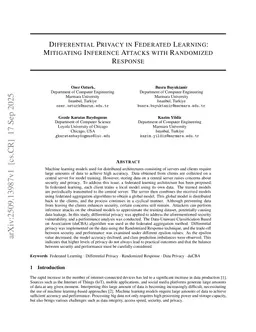 Differential Privacy in Federated Learning: Mitigating Inference Attacks with Randomized Response